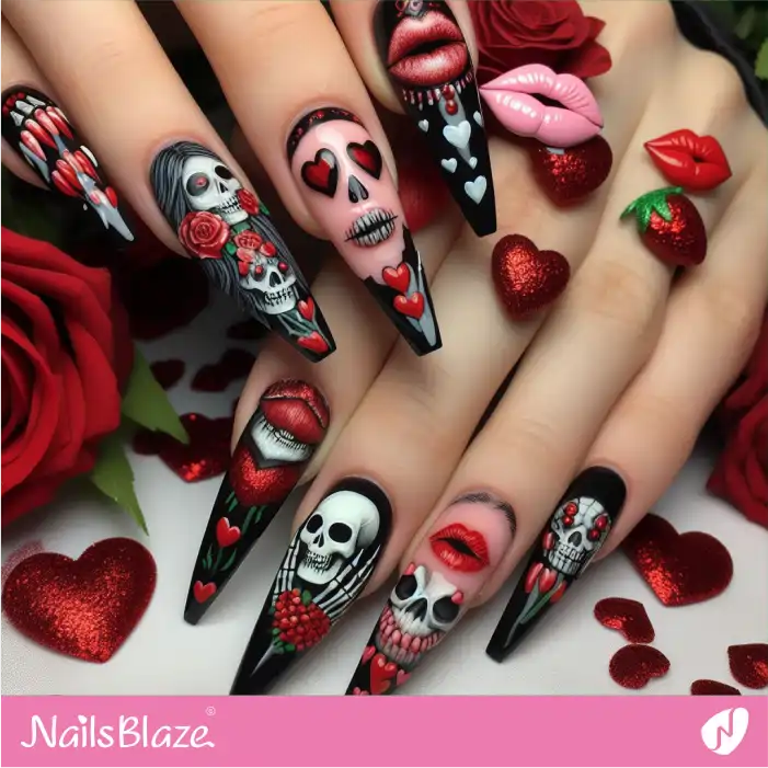 Love Day Scary Kisses | Valentine Nails - NB2174